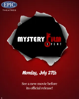 Movie poster for July 27 Mystery Film Event (Epic Theatres)